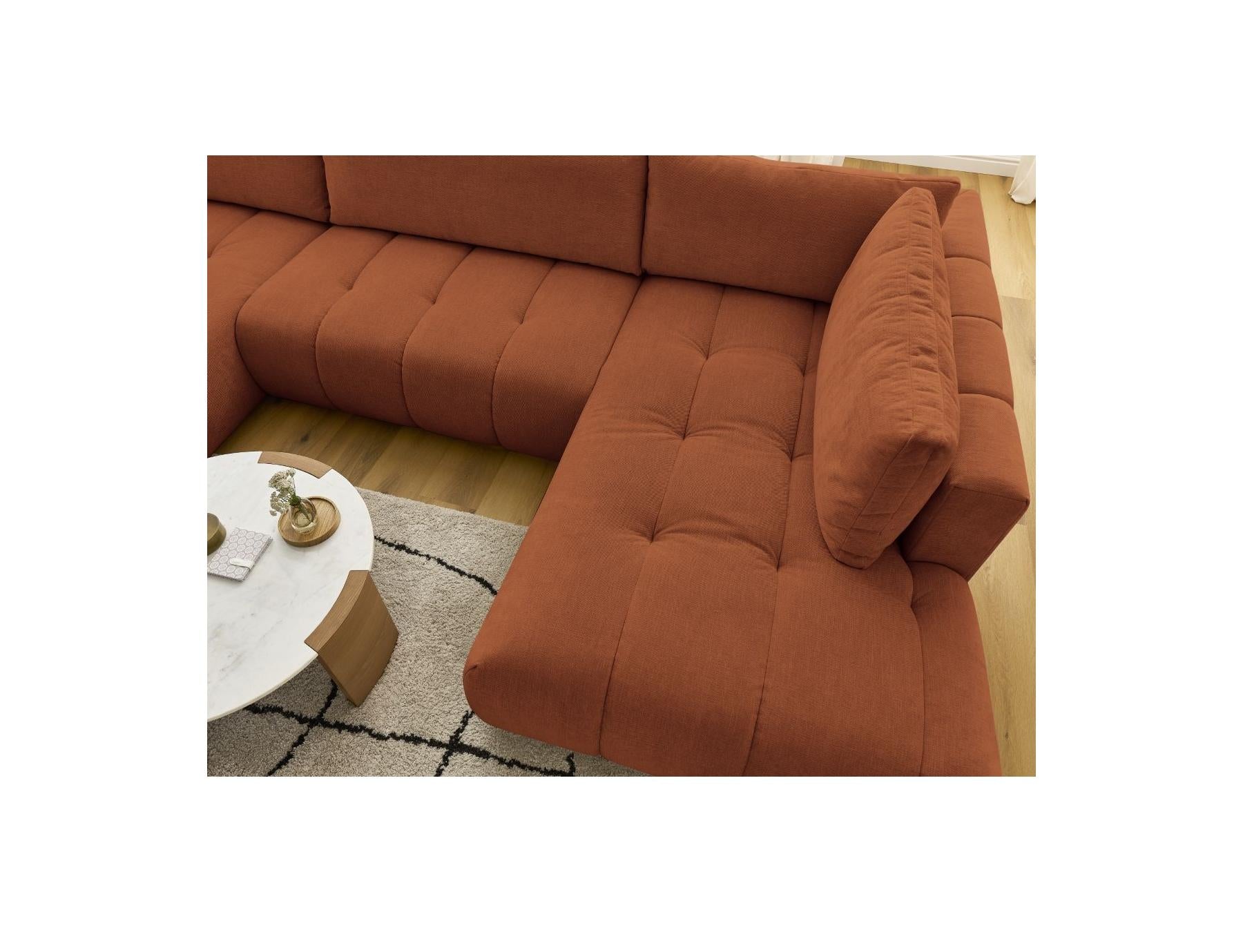 Fuji - Canapé Panoramique Convertible - Tissu Lisse - Angle Gauche