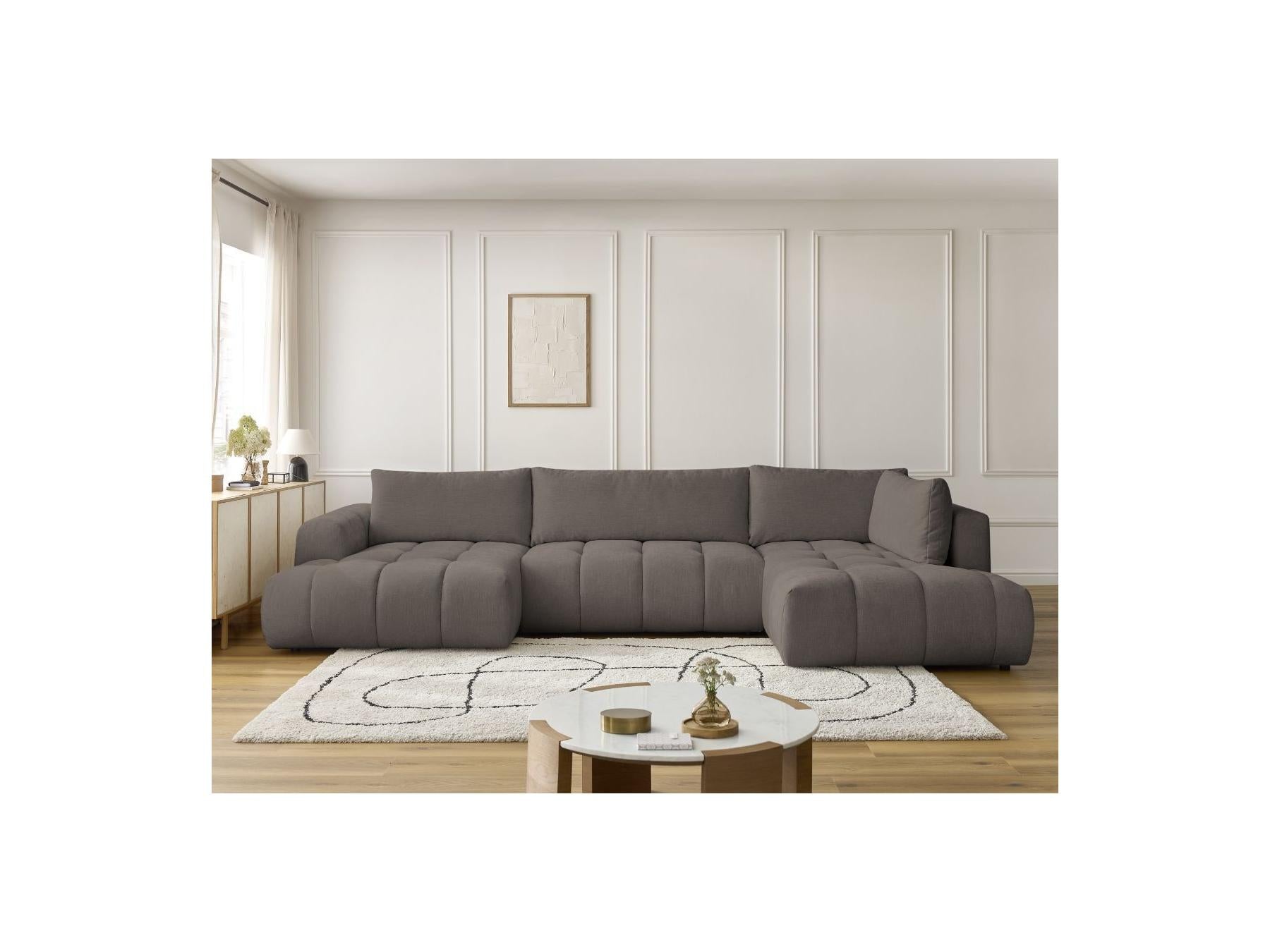Fuji - Canapé Panoramique Convertible - Tissu Lisse - Angle Gauche