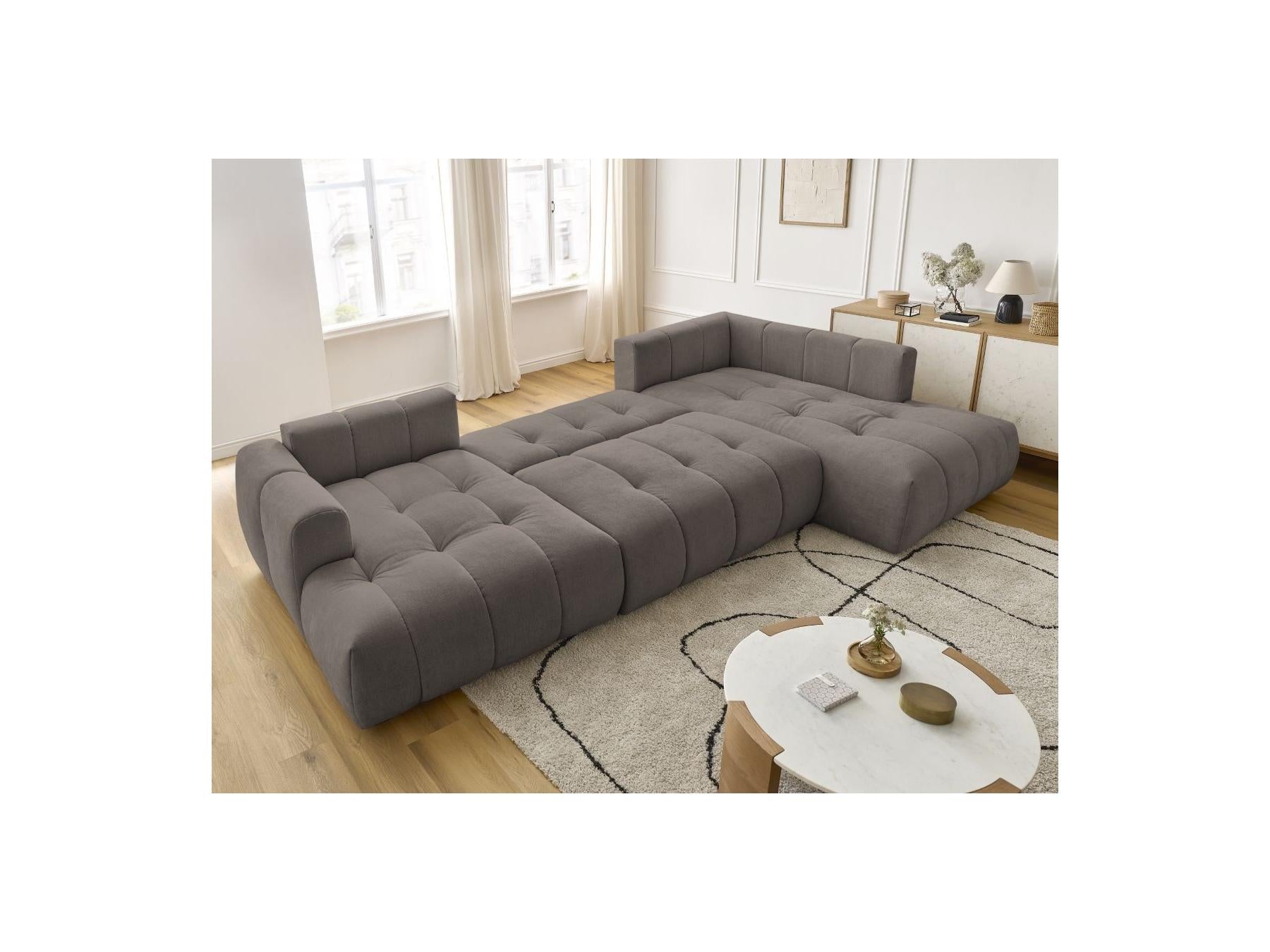 Fuji - Canapé Panoramique Convertible - Tissu Lisse - Angle Gauche