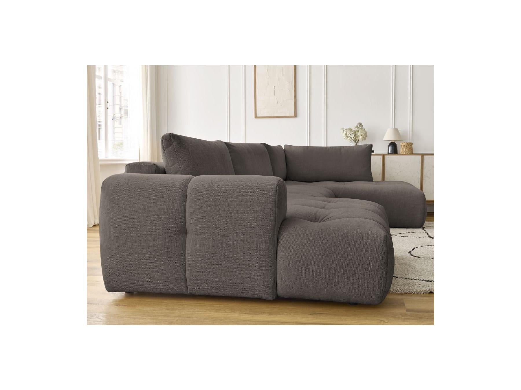 Fuji - Canapé Panoramique Convertible - Tissu Lisse - Angle Gauche