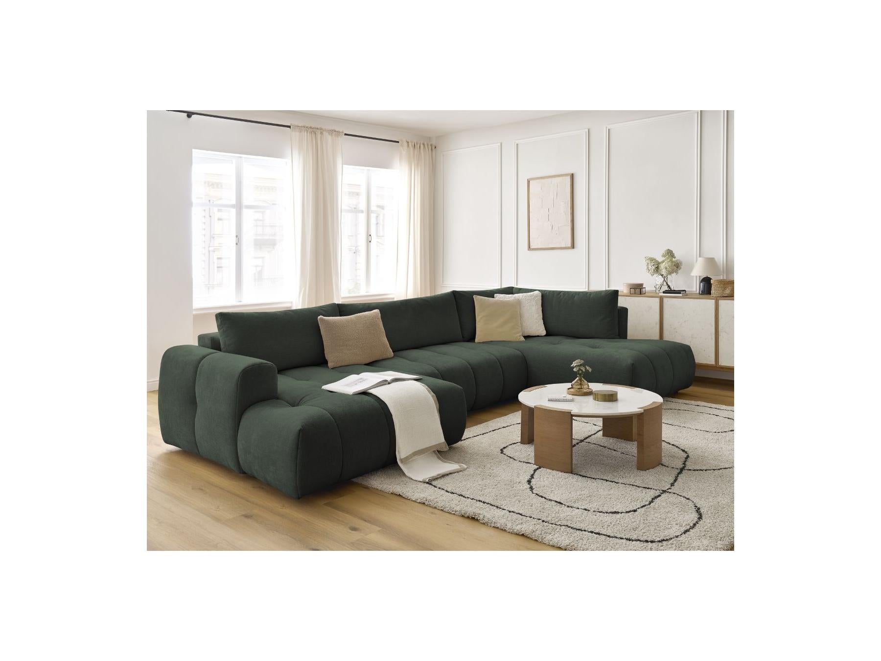 Fuji - Canapé Panoramique Convertible - Tissu Lisse - Angle Gauche