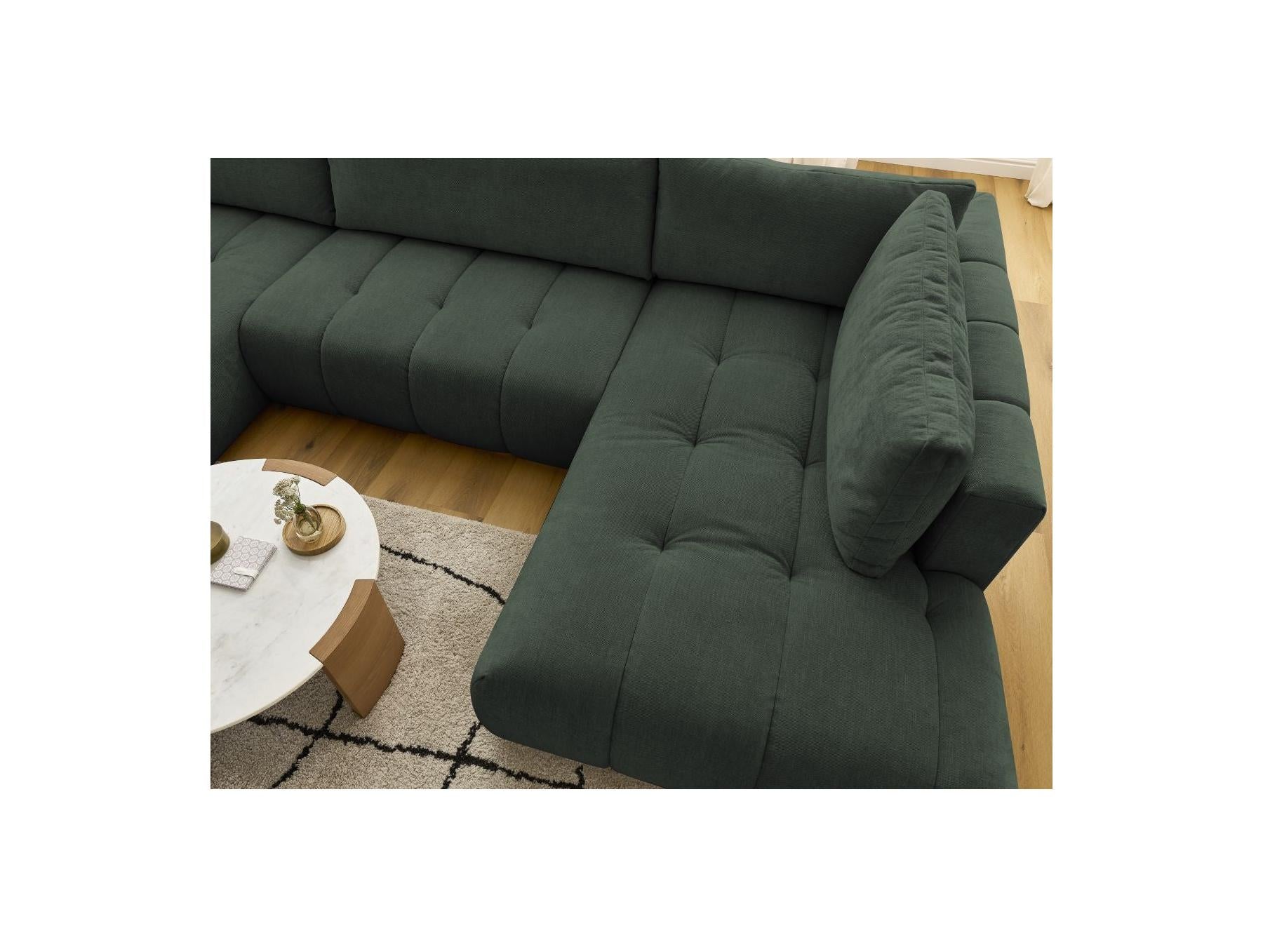 Fuji - Canapé Panoramique Convertible - Tissu Lisse - Angle Gauche