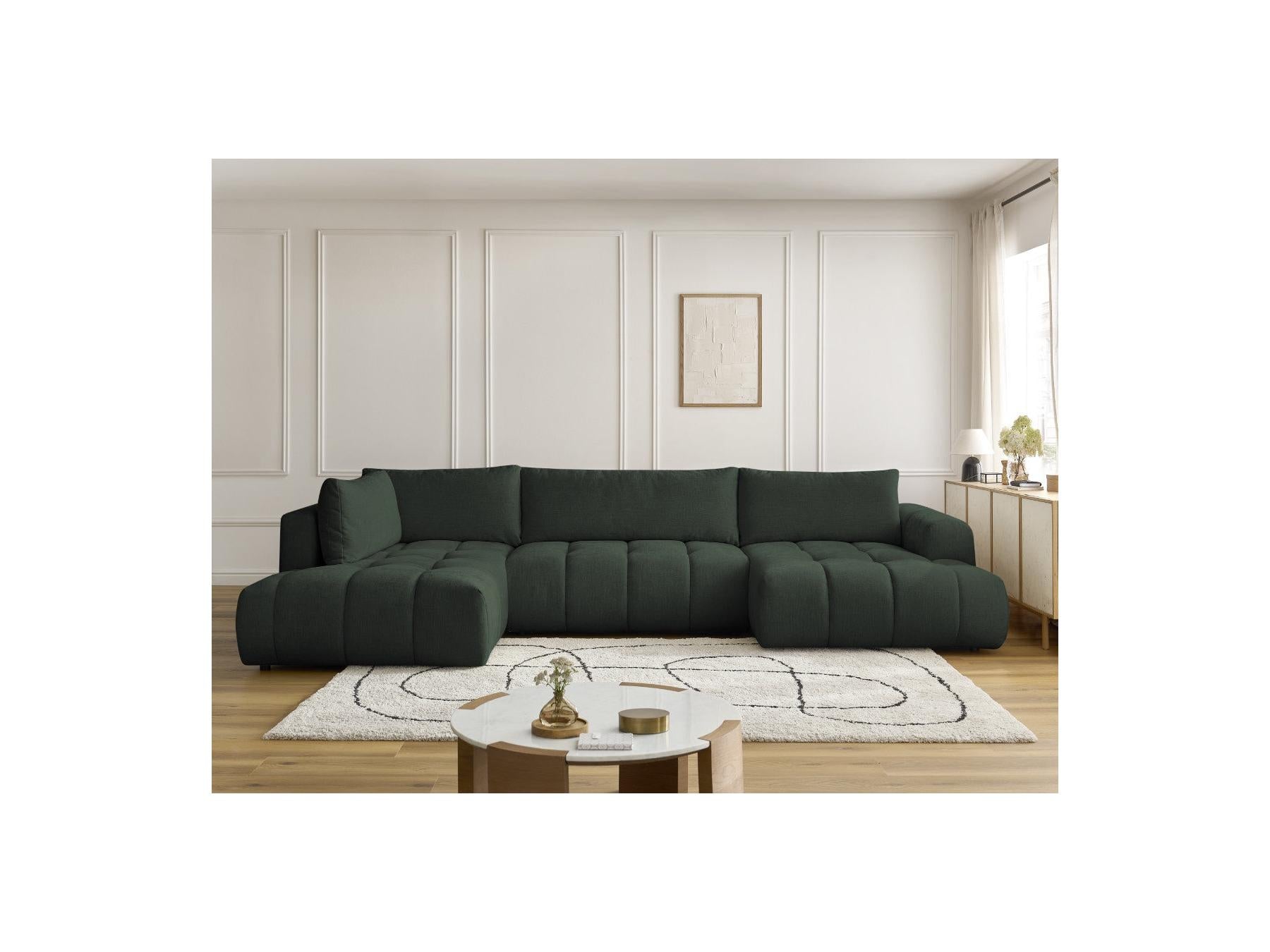 Fuji - Canapé Panoramique Convertible - Tissu Lisse - Angle Droit