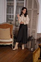 Jupe Rose Satin Noir
