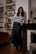 Jupe Rose Satin Marine
