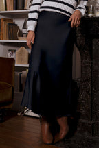 Jupe Rose Satin Marine