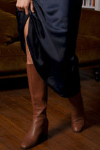 Jupe Rose Satin Marine