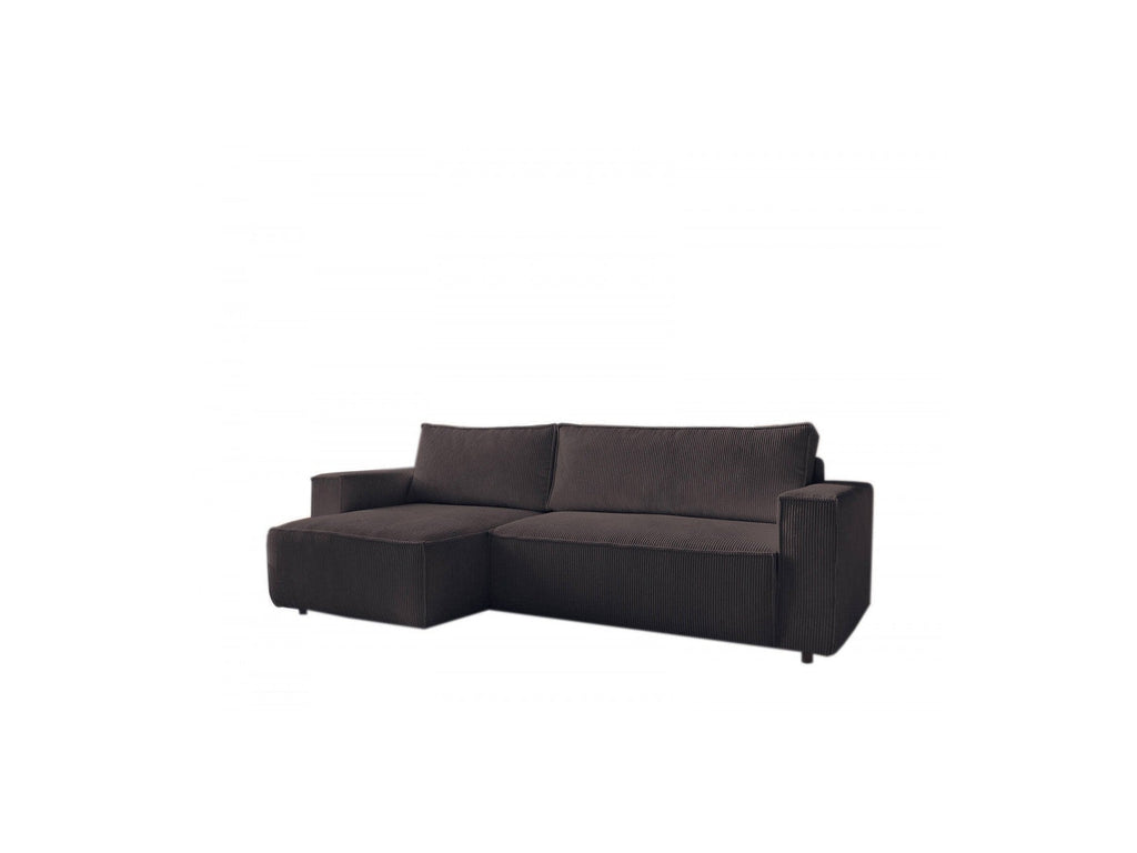 Nihad - Canapé D'Angle Réversible Convertible Coffre - Velours Côtelé