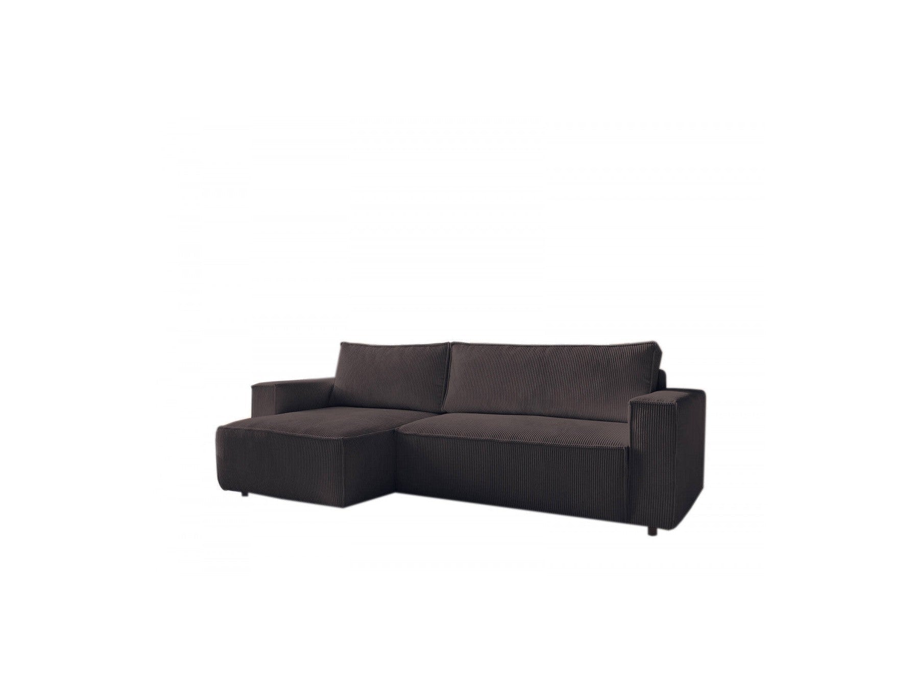 Nihad - Canapé D'Angle Réversible Convertible Coffre - Velours Côtelé