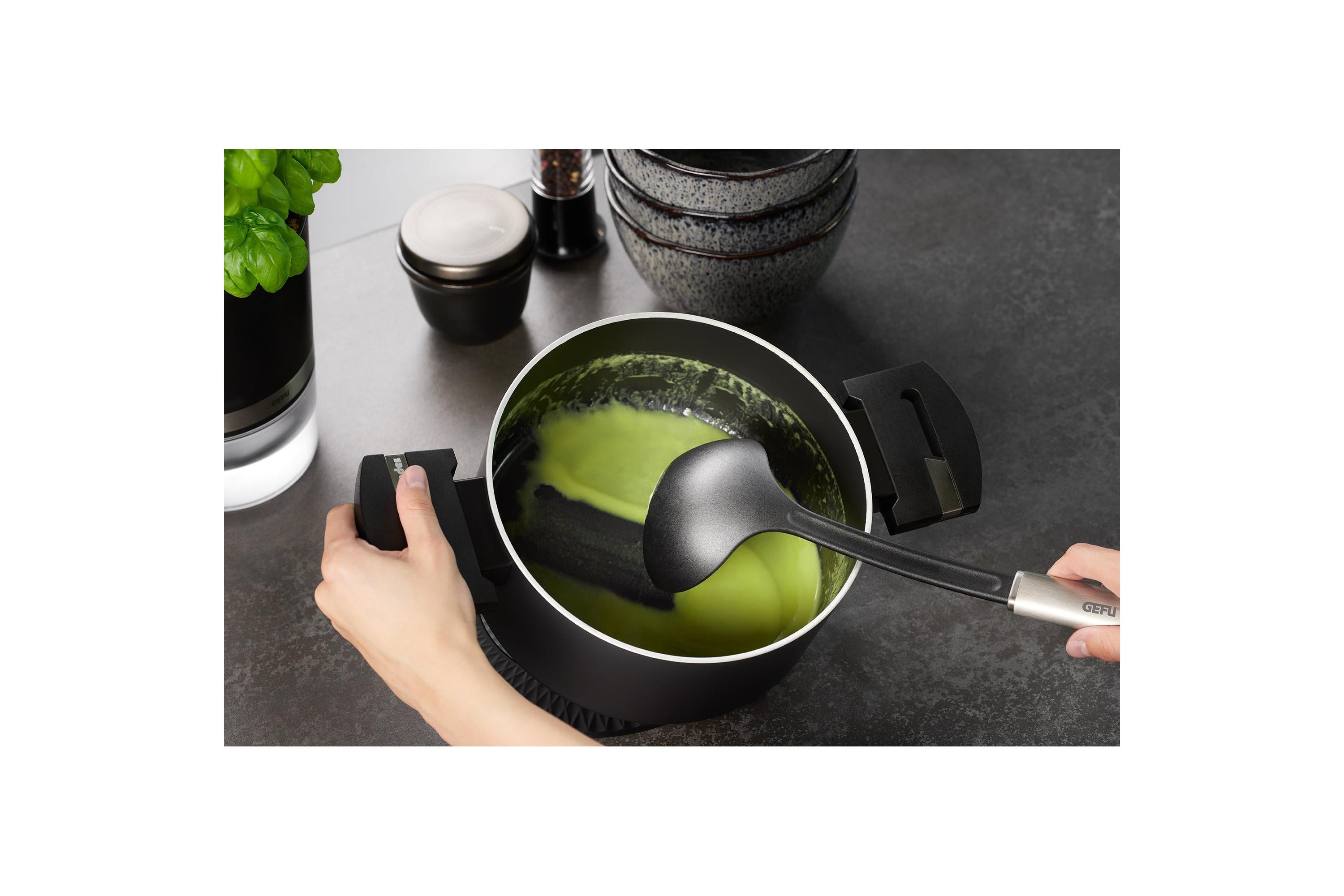 Primeline - Louche - Acier Inoxydable Et Nylon - Noir/Argent