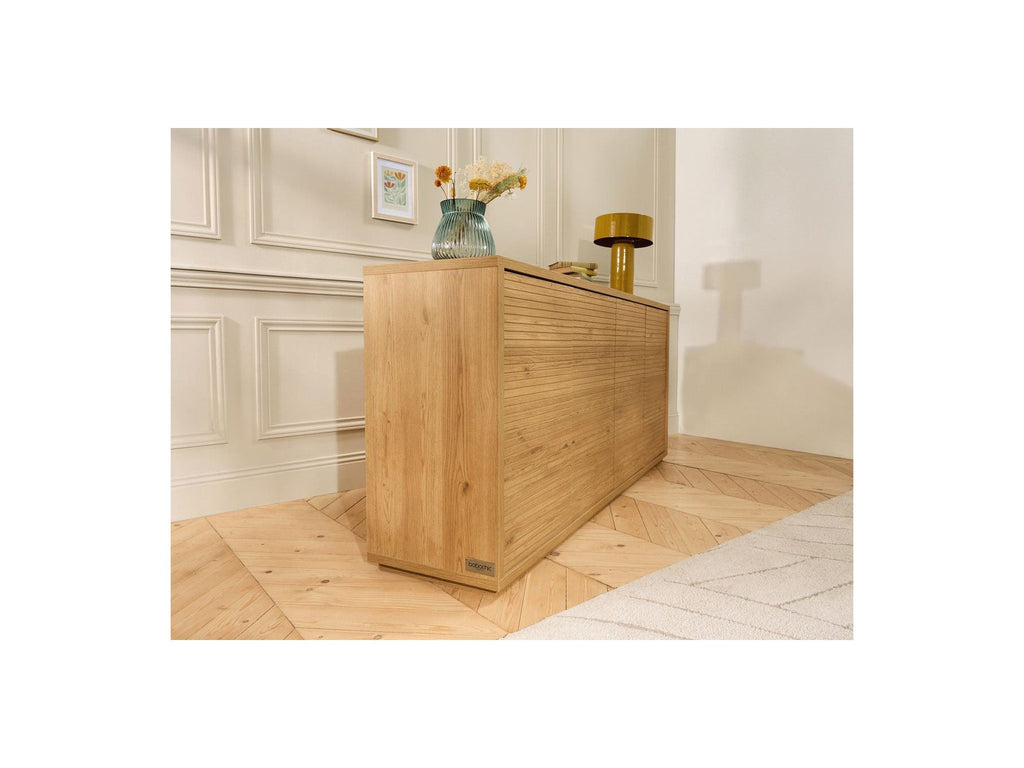 Ferret - Buffet 4 Portes - Effet Tasseaux De Bois