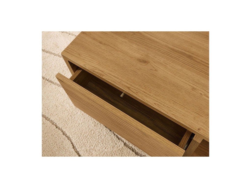 Ferret - Table Basse Avec Tiroir - Effet Tasseaux De Bois