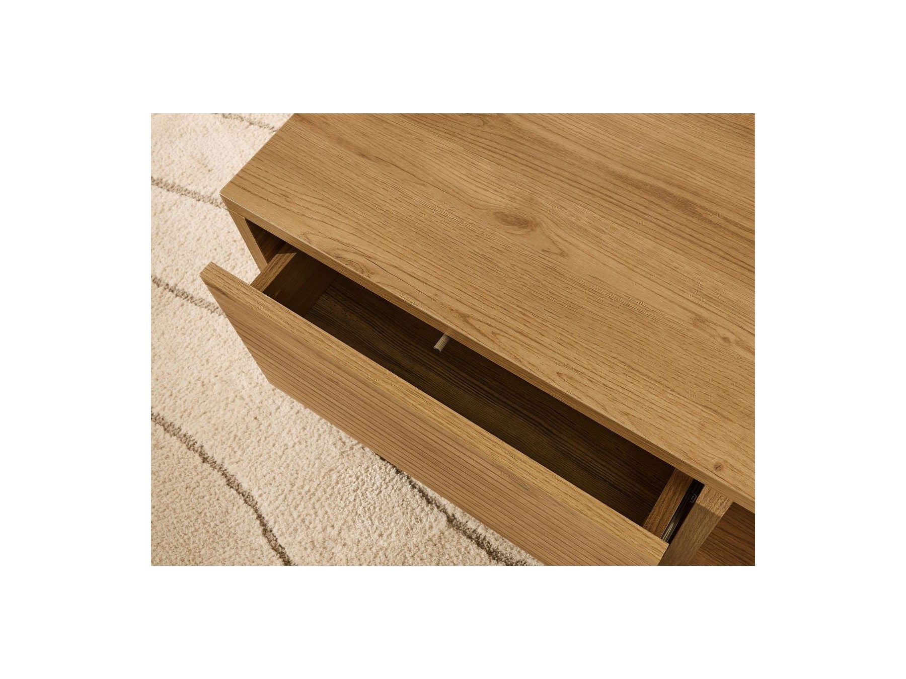 Ferret - Table Basse Avec Tiroir - Effet Tasseaux De Bois