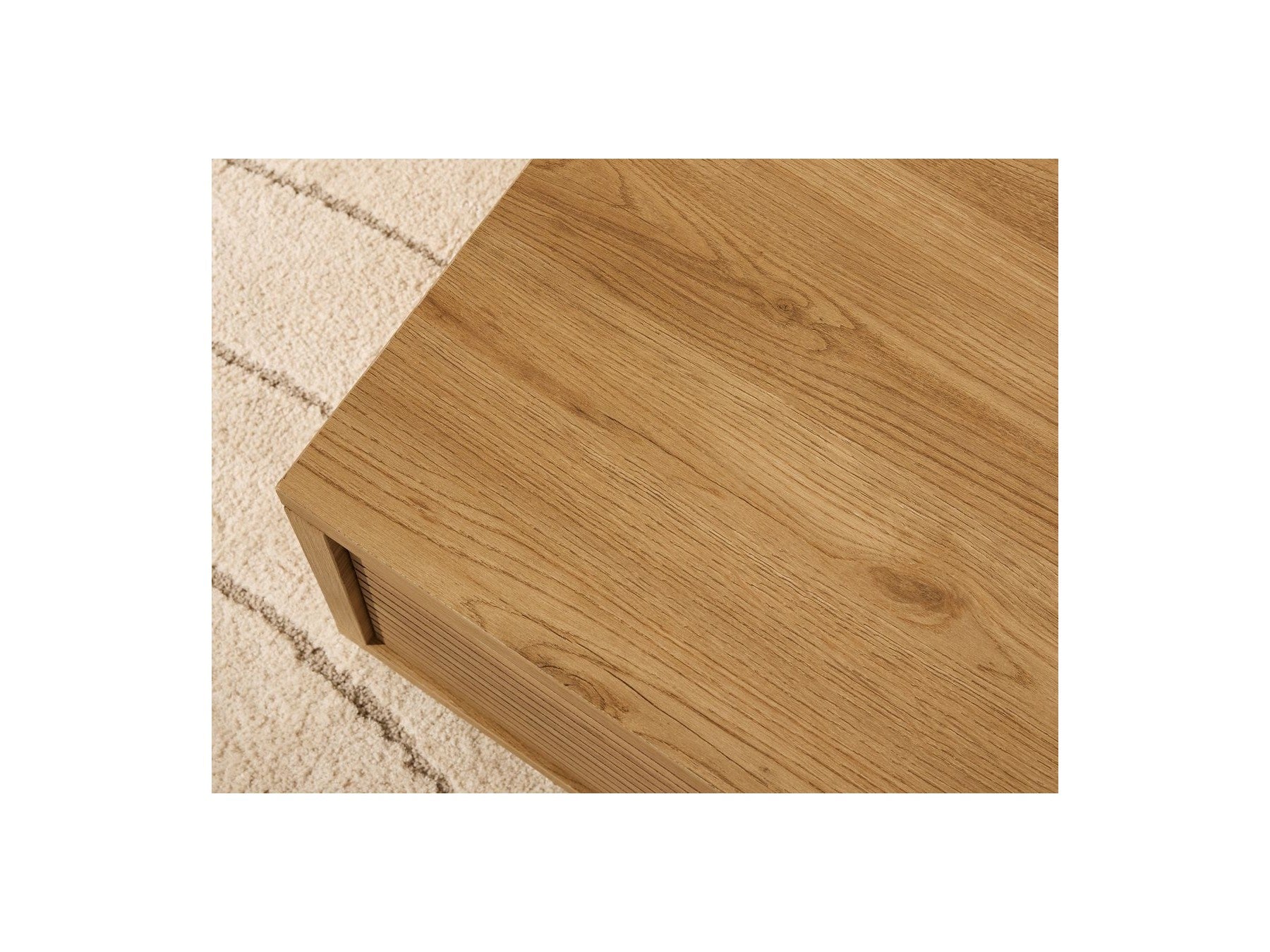 Ferret - Table Basse Avec Tiroir - Effet Tasseaux De Bois