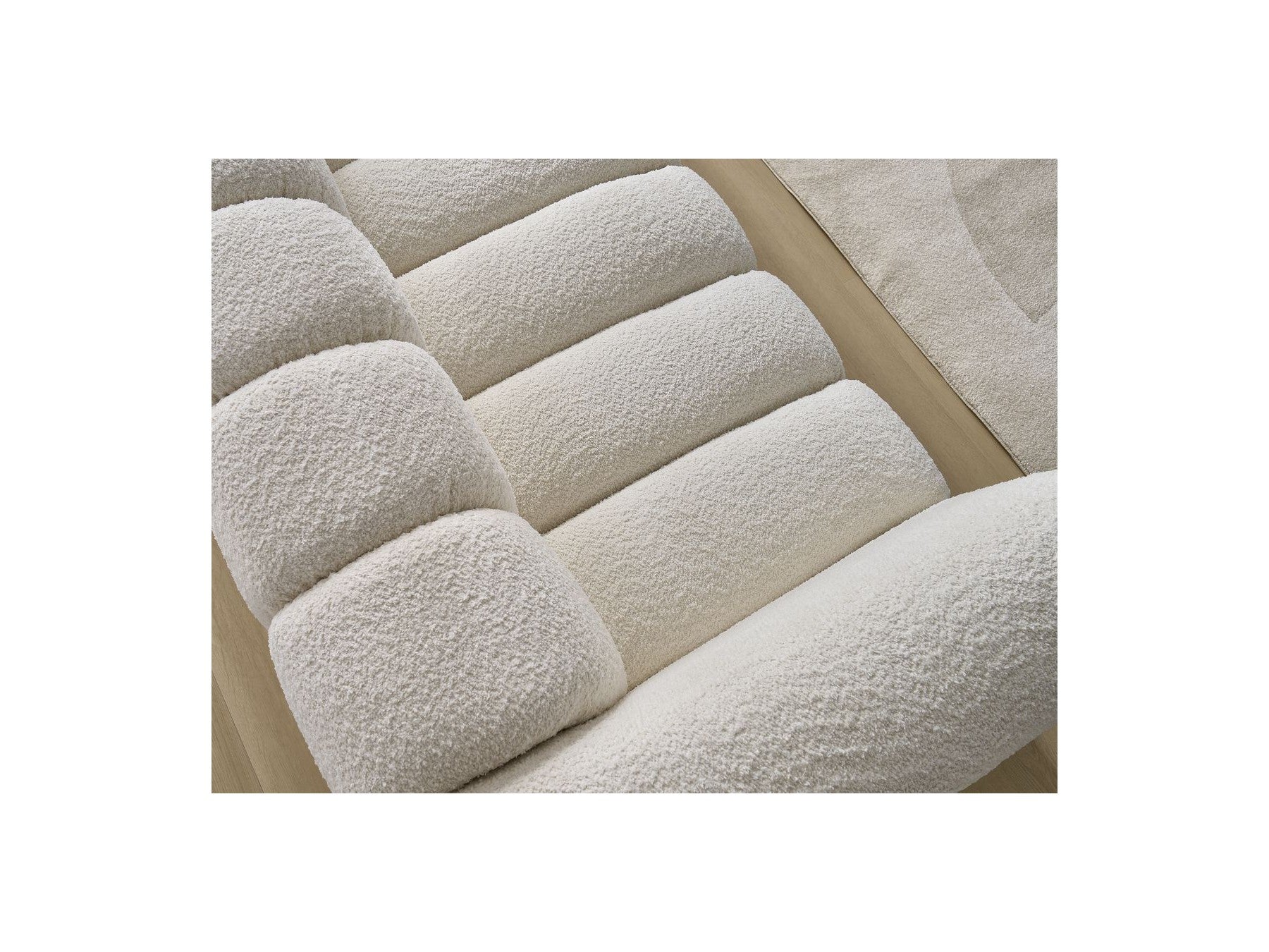Talia - Canapé Droit Fixe 3 Places - Tissu Bouclette