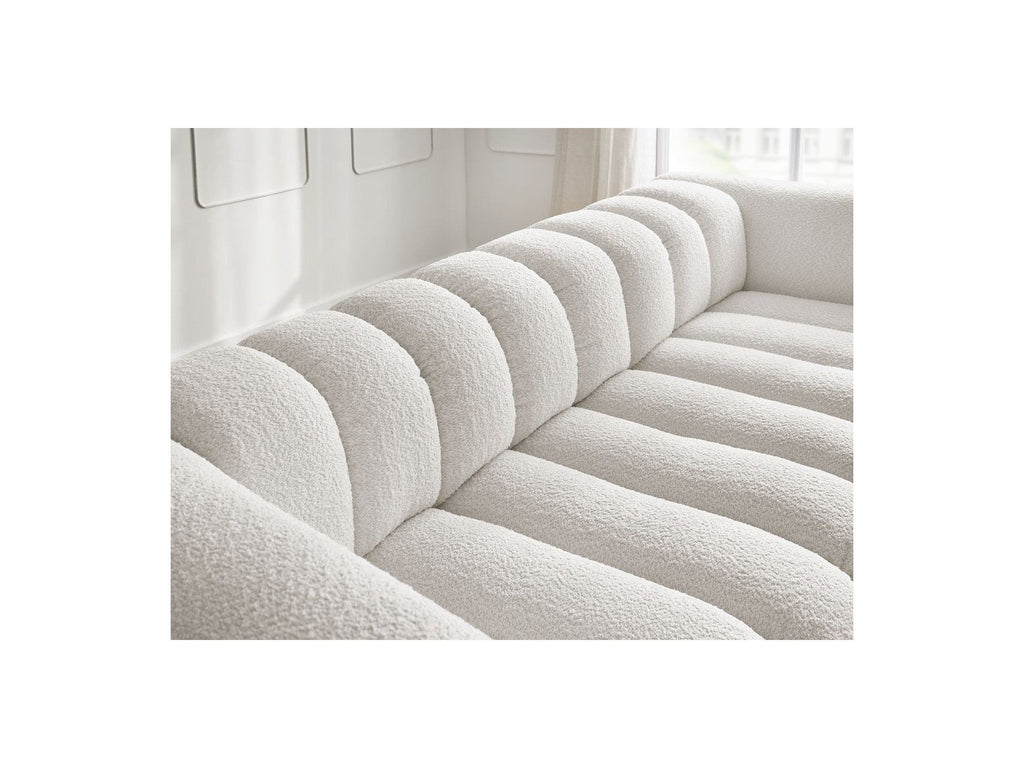 Talia - Canapé Droit Fixe 3 Places - Tissu Bouclette
