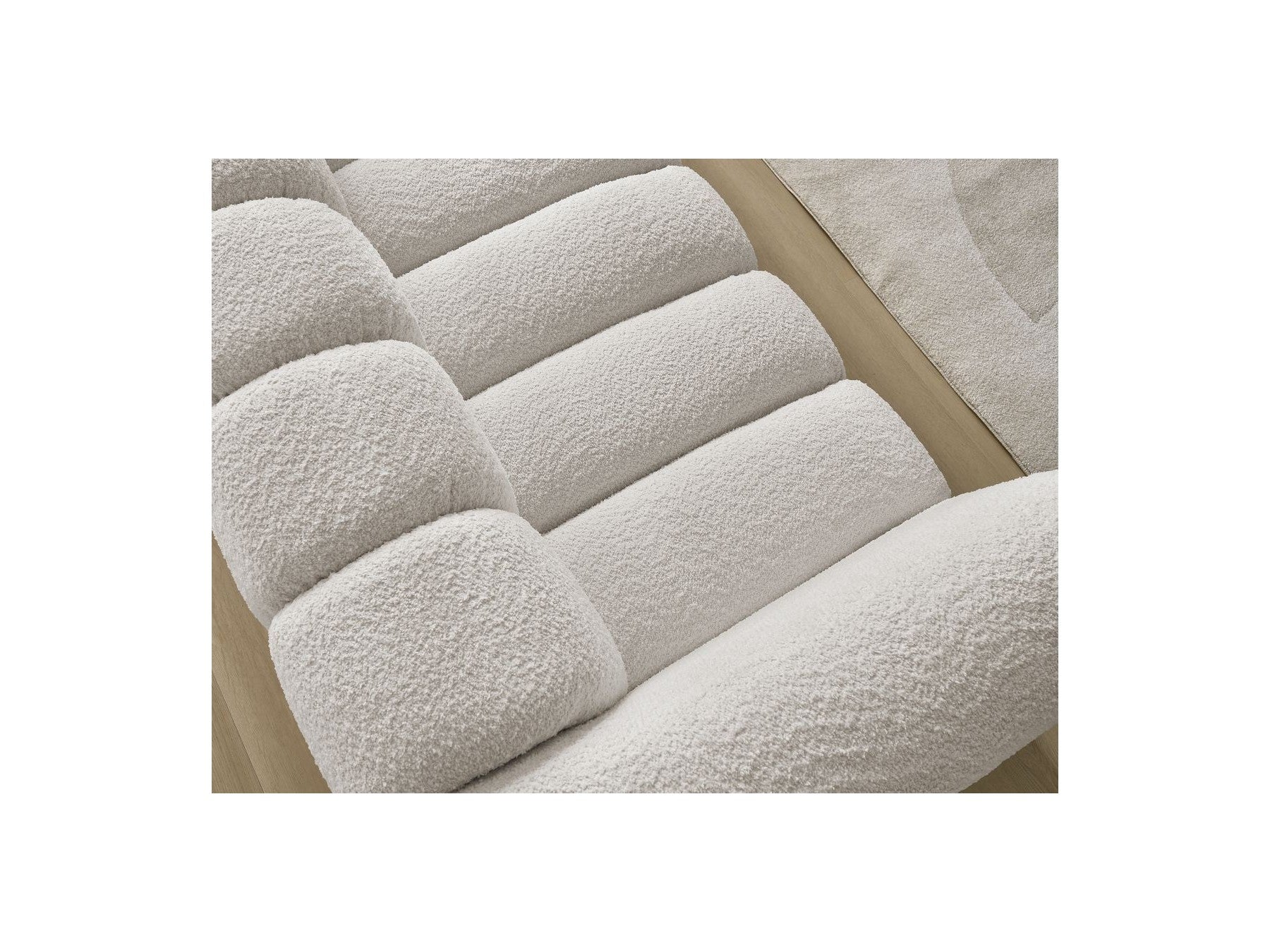 Talia - Canapé Droit Fixe 3 Places - Tissu Bouclette