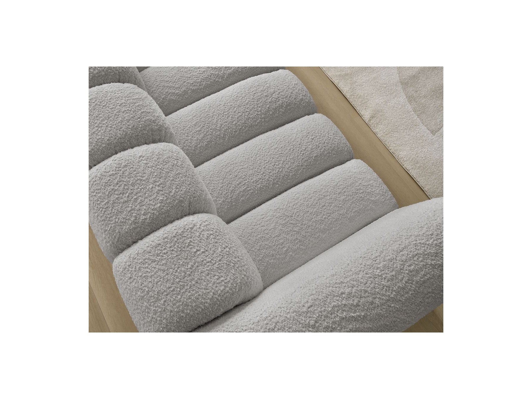 Talia - Canapé Droit Fixe 3 Places - Tissu Bouclette