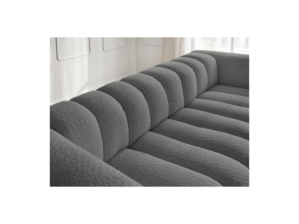 Talia - Canapé Droit Fixe 3 Places - Tissu Bouclette