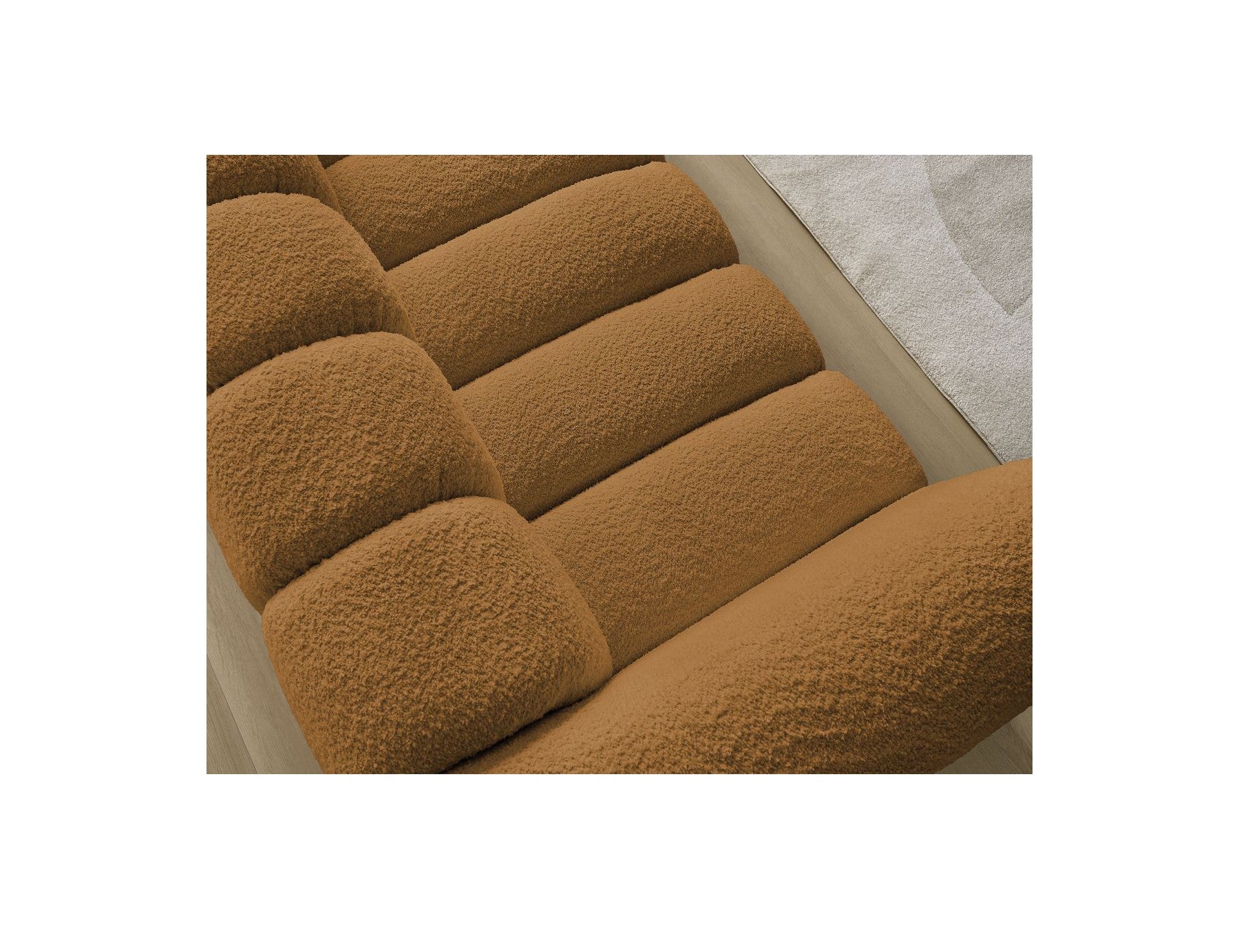 Talia - Canapé Droit Fixe 3 Places - Tissu Bouclette