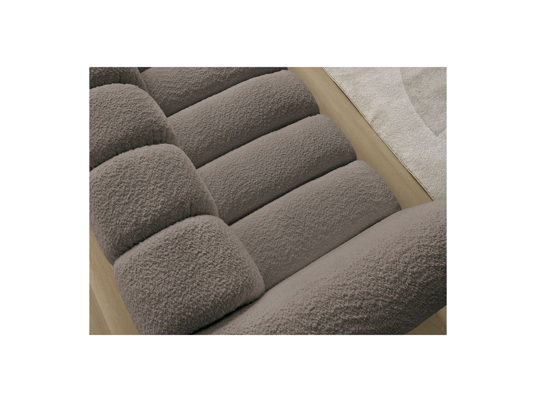 Talia - Canapé Droit Fixe 3 Places - Tissu Bouclette