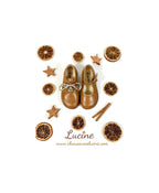Chaussures Louise Resistantes Fille À Boucle - Cuir Camel Or - Fille
