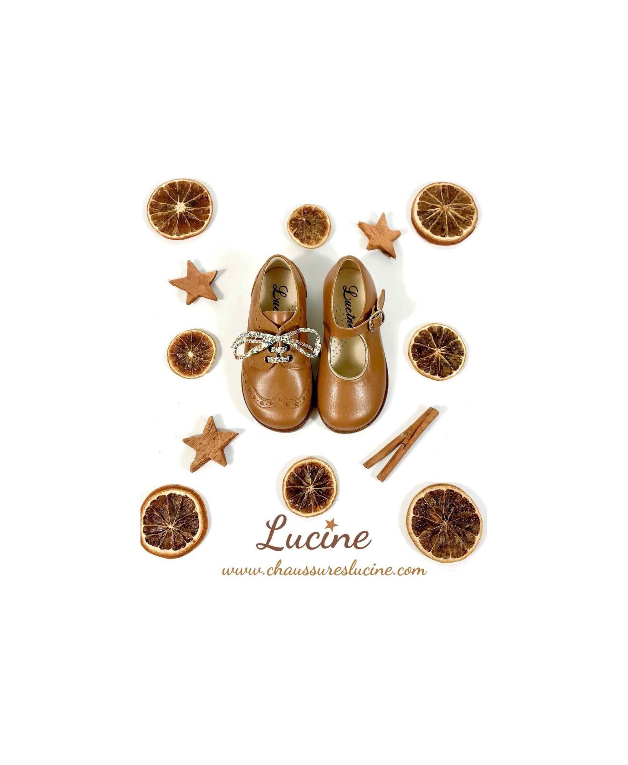 Chaussures Louise Resistantes Fille À Boucle - Cuir Camel Or - Fille