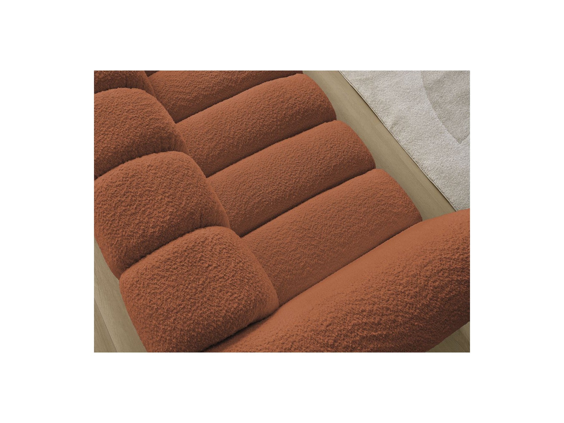 Talia - Canapé Droit Fixe 3 Places - Tissu Bouclette