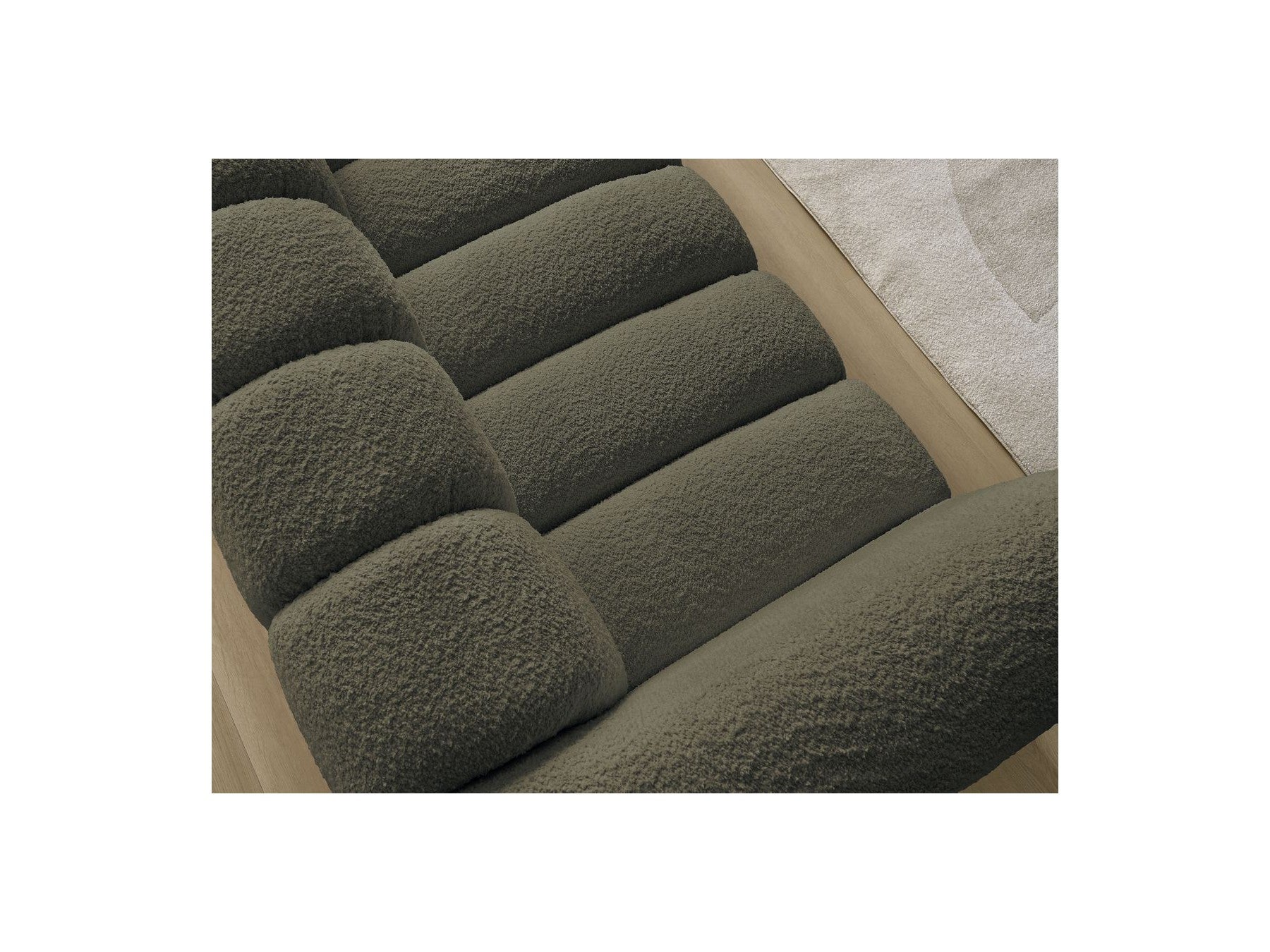 Talia - Canapé Droit Fixe 3 Places - Tissu Bouclette