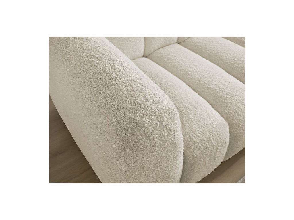 Talia - Canapé D'Angle Fixe - Tissu Bouclette - Angle Droit