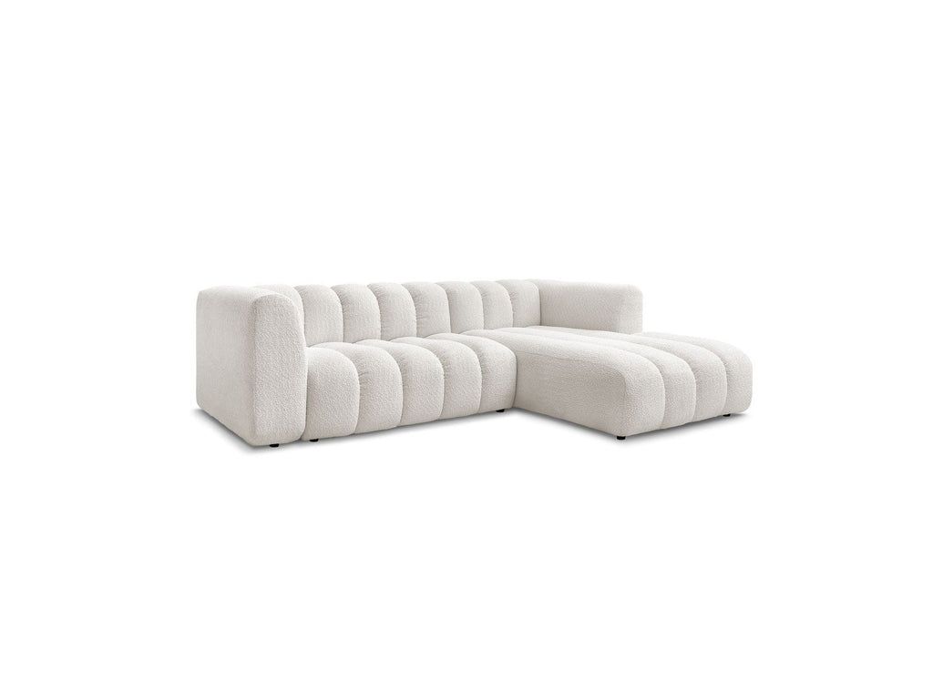 Talia - Canapé D'Angle Fixe - Tissu Bouclette - Angle Droit
