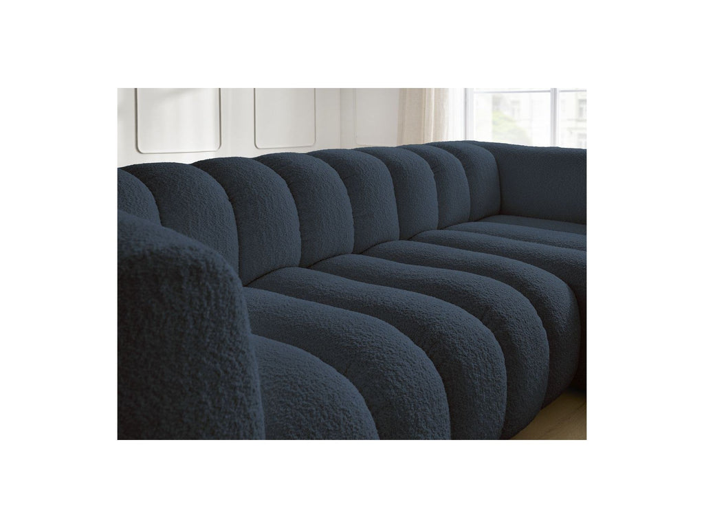 Talia - Canapé D'Angle Fixe - Tissu Bouclette - Angle Droit