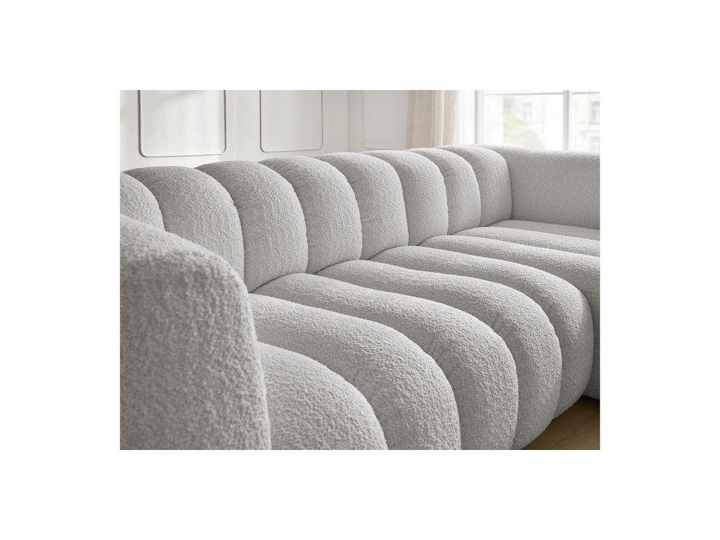 Talia - Canapé D'Angle Fixe - Tissu Bouclette - Angle Droit