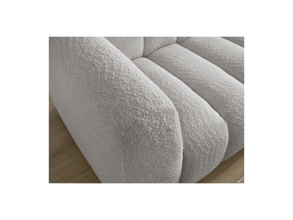 Talia - Canapé D'Angle Fixe - Tissu Bouclette - Angle Droit