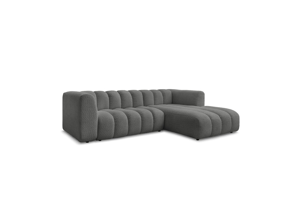 Talia - Canapé D'Angle Fixe - Tissu Bouclette - Angle Droit