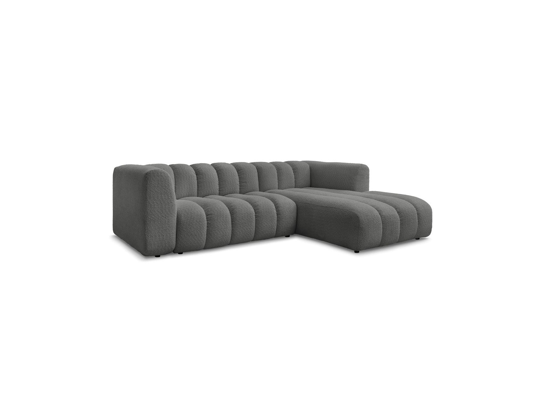 Talia - Canapé D'Angle Fixe - Tissu Bouclette - Angle Droit
