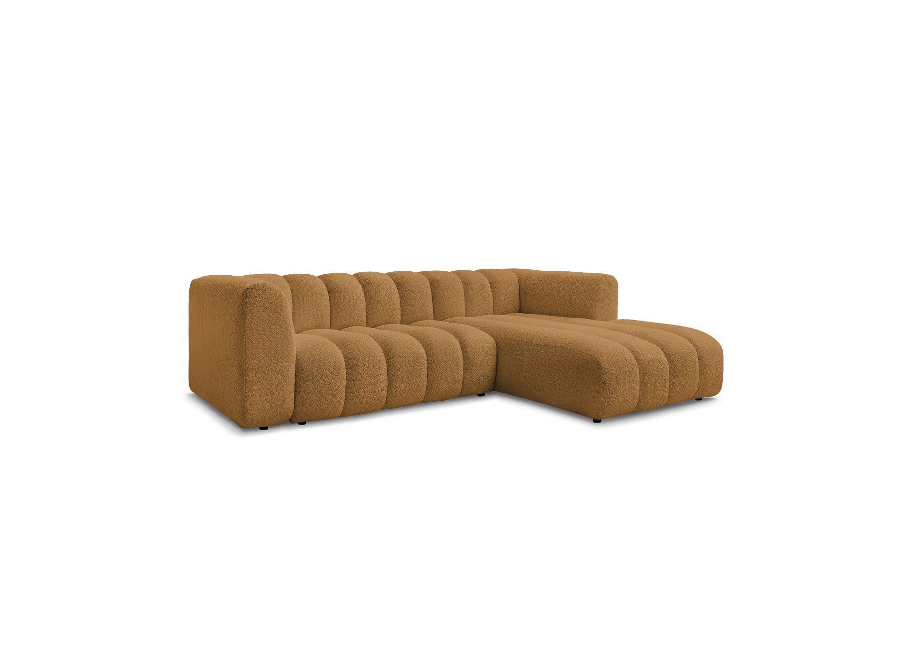 Talia - Canapé D'Angle Fixe - Tissu Bouclette - Angle Droit