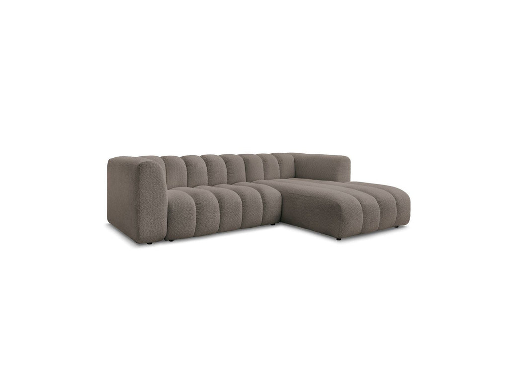 Talia - Canapé D'Angle Fixe - Tissu Bouclette - Angle Droit