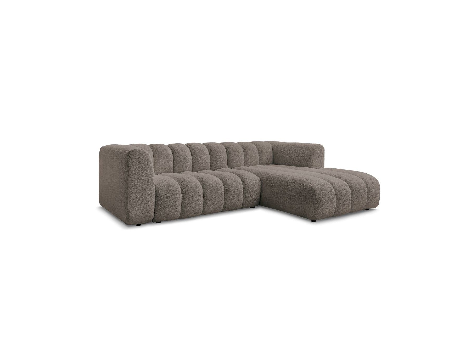 Talia - Canapé D'Angle Fixe - Tissu Bouclette - Angle Droit