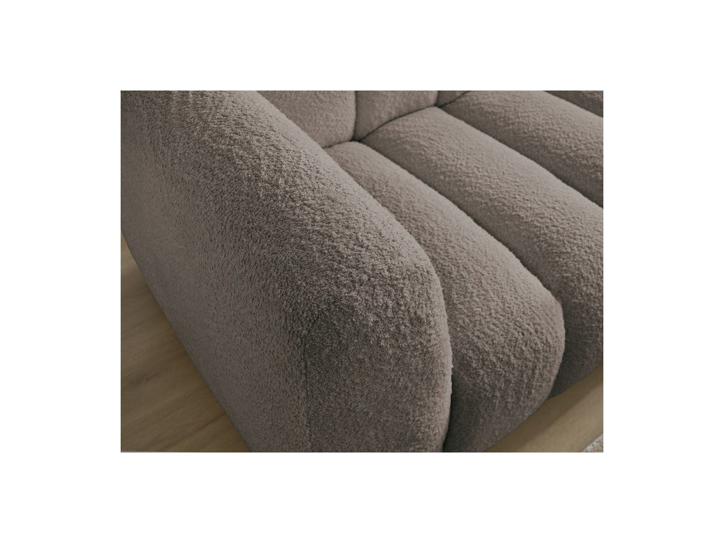 Talia - Canapé D'Angle Fixe - Tissu Bouclette - Angle Droit
