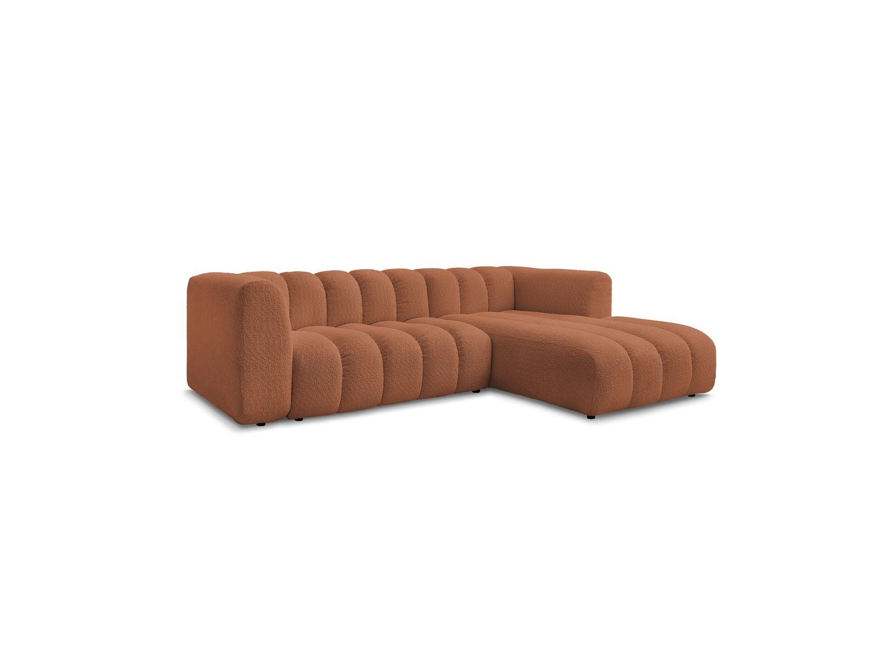 Talia - Canapé D'Angle Fixe - Tissu Bouclette - Angle Droit