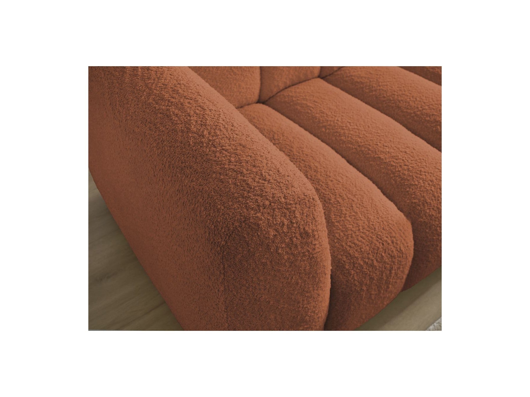 Talia - Canapé D'Angle Fixe - Tissu Bouclette - Angle Droit