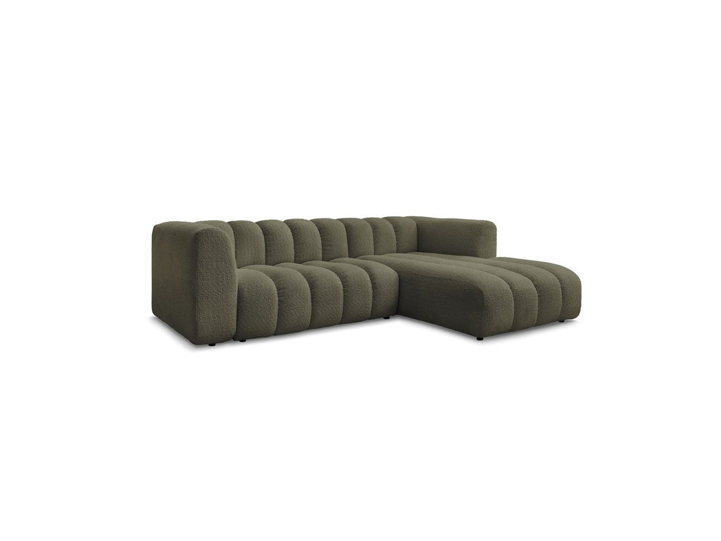 Talia - Canapé D'Angle Fixe - Tissu Bouclette - Angle Droit
