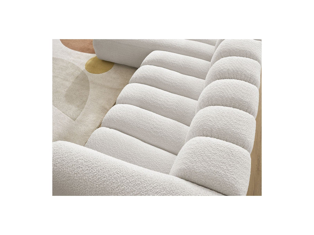 Talia - Canapé D'Angle Fixe - Tissu Bouclette - Angle Gauche