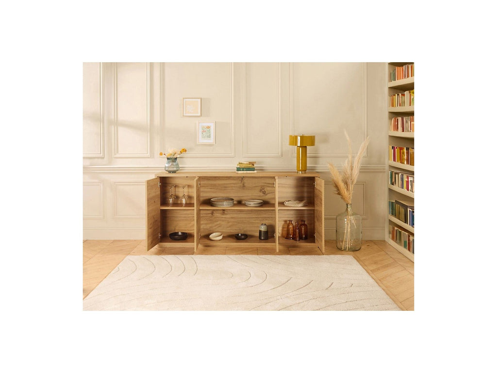 Ferret - Buffet 4 Portes - Effet Tasseaux De Bois