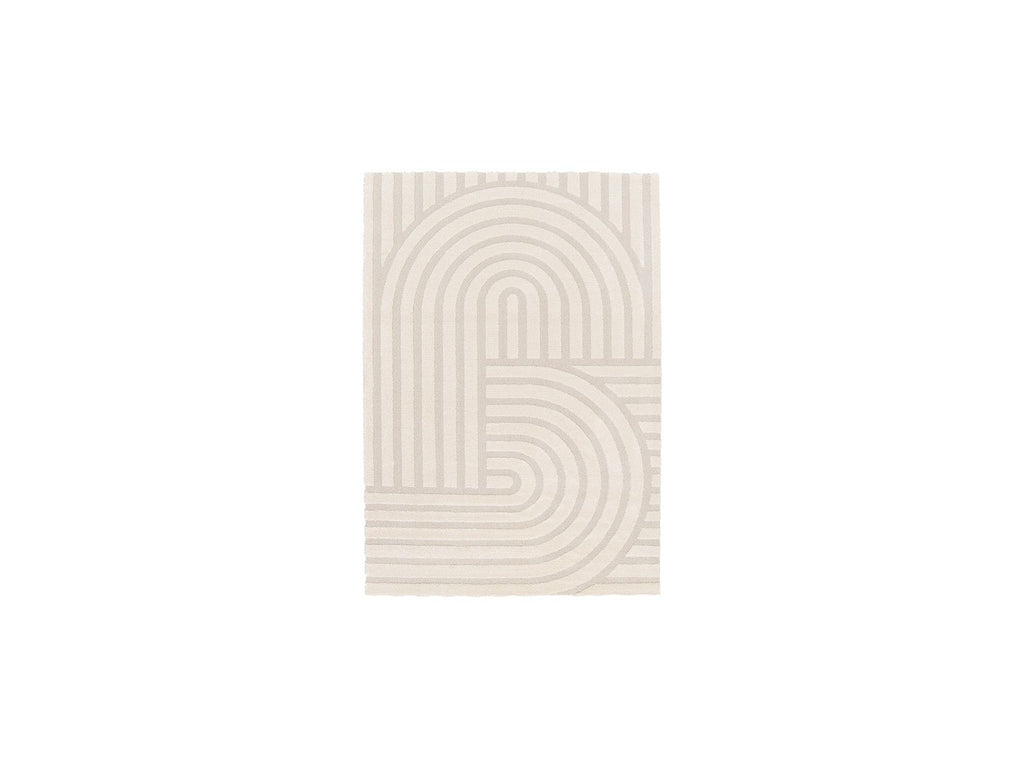 Shylo - Tapis Poils Ras - Motif Géométrique - Beige