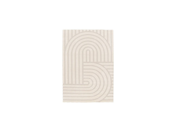 Shylo - Tapis Poils Ras - Motif Géométrique - Beige