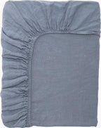 Drap Housse 100% Lin - Gris Bleu