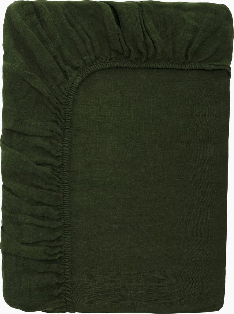 Drap Housse 100% Lin - Sapin