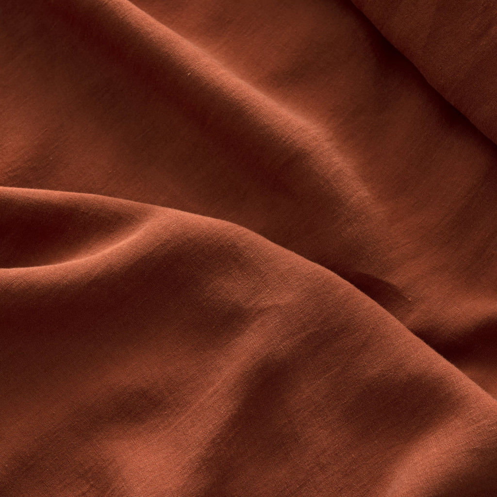 Housse De Couette 100% Lin - Terracotta